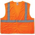 Glowear Safety Vest, Class 2, Hi-Vis, Breakaway, Mesh, L/XL, Orange EGO21065